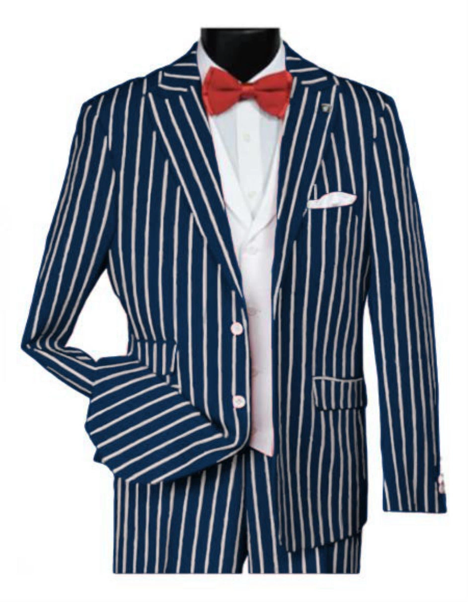 Navy Pinstripe Suit A Timeless Gangster Style for the Modern Gentleman Unleash Your Inner Gatsby